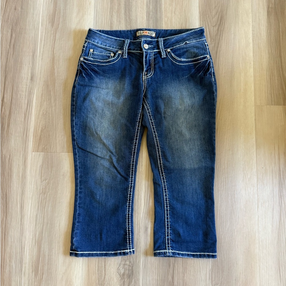 YMI Capri Jeans with Rhinestone Gems